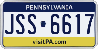 PA license plate JSS6617