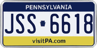 PA license plate JSS6618