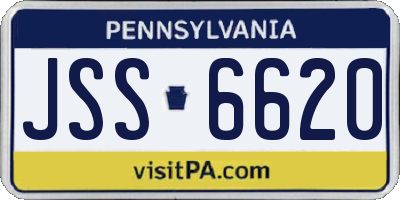 PA license plate JSS6620