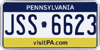 PA license plate JSS6623