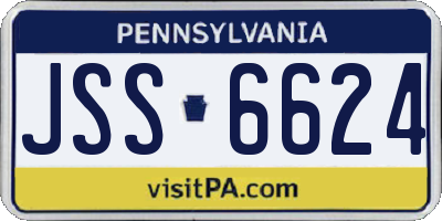 PA license plate JSS6624