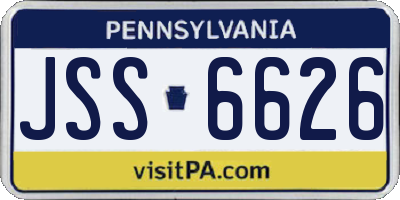 PA license plate JSS6626