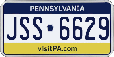 PA license plate JSS6629
