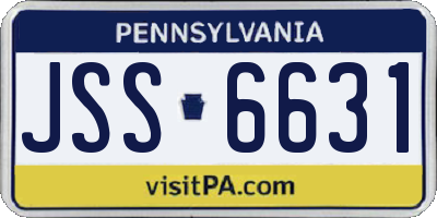 PA license plate JSS6631