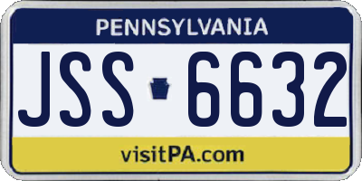 PA license plate JSS6632