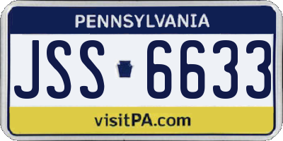 PA license plate JSS6633