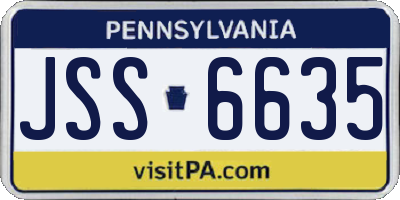 PA license plate JSS6635