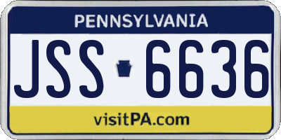 PA license plate JSS6636