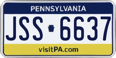PA license plate JSS6637