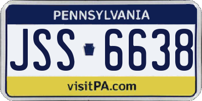 PA license plate JSS6638