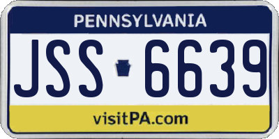 PA license plate JSS6639