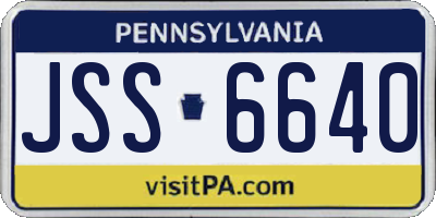PA license plate JSS6640