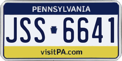PA license plate JSS6641