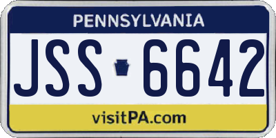 PA license plate JSS6642
