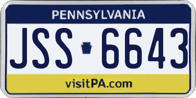 PA license plate JSS6643