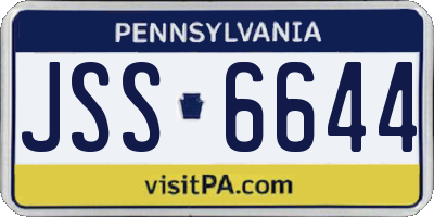 PA license plate JSS6644