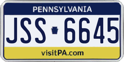 PA license plate JSS6645
