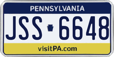 PA license plate JSS6648