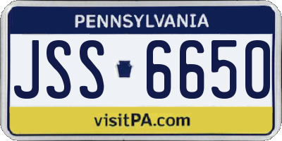 PA license plate JSS6650
