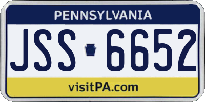 PA license plate JSS6652