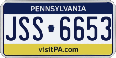 PA license plate JSS6653