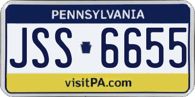 PA license plate JSS6655