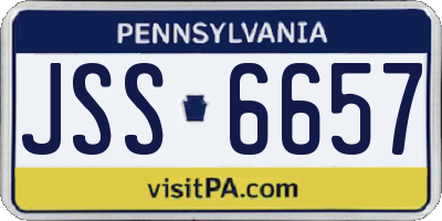 PA license plate JSS6657