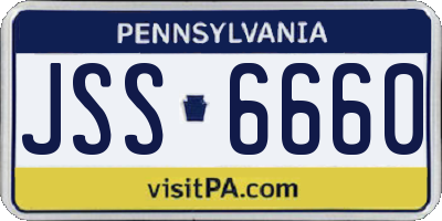 PA license plate JSS6660