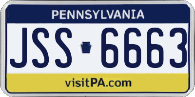 PA license plate JSS6663