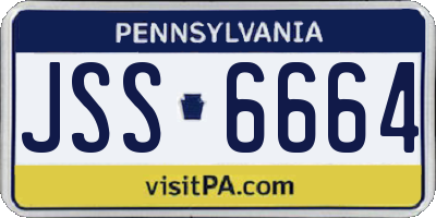 PA license plate JSS6664