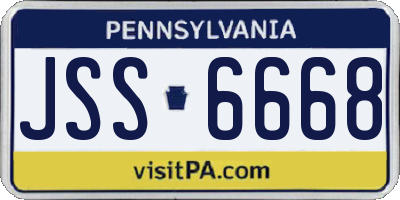 PA license plate JSS6668