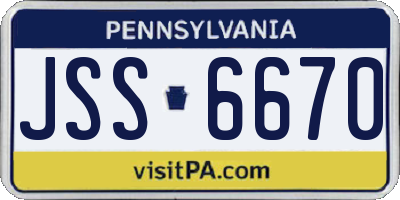 PA license plate JSS6670