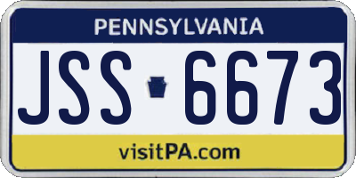 PA license plate JSS6673