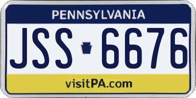 PA license plate JSS6676