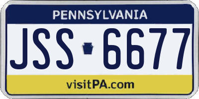 PA license plate JSS6677