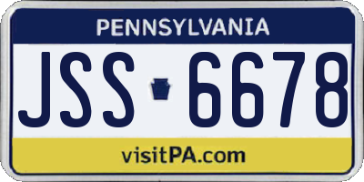 PA license plate JSS6678