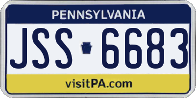 PA license plate JSS6683