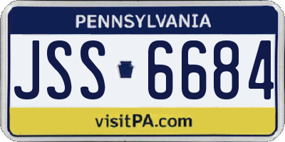 PA license plate JSS6684