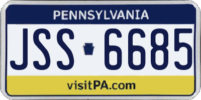 PA license plate JSS6685