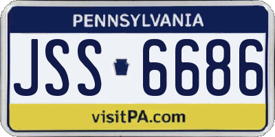 PA license plate JSS6686