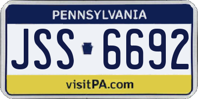 PA license plate JSS6692