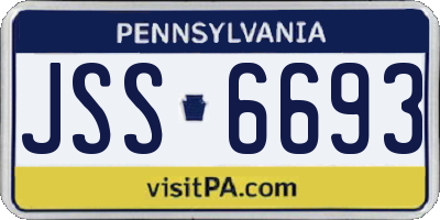 PA license plate JSS6693