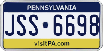 PA license plate JSS6698