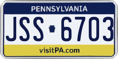 PA license plate JSS6703