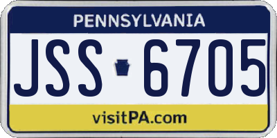 PA license plate JSS6705