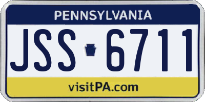 PA license plate JSS6711