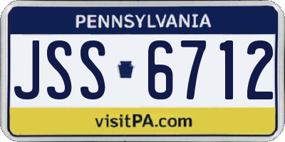 PA license plate JSS6712
