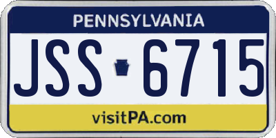 PA license plate JSS6715