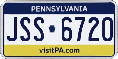 PA license plate JSS6720