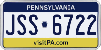 PA license plate JSS6722